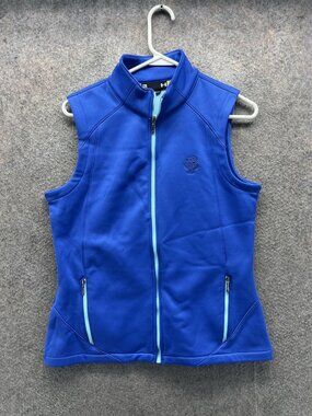 Under Armour Vest Womens Small Blue Fleece Lined Full Zip Softshell Outdoor